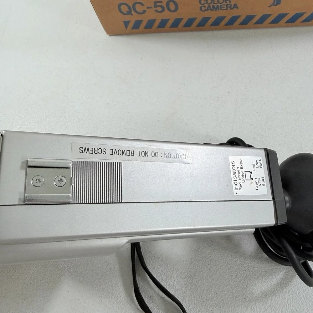 SHARP QC-50 Vintage Color Video Camera‎ Japan Silver Black W/ Box POWERS ON READ